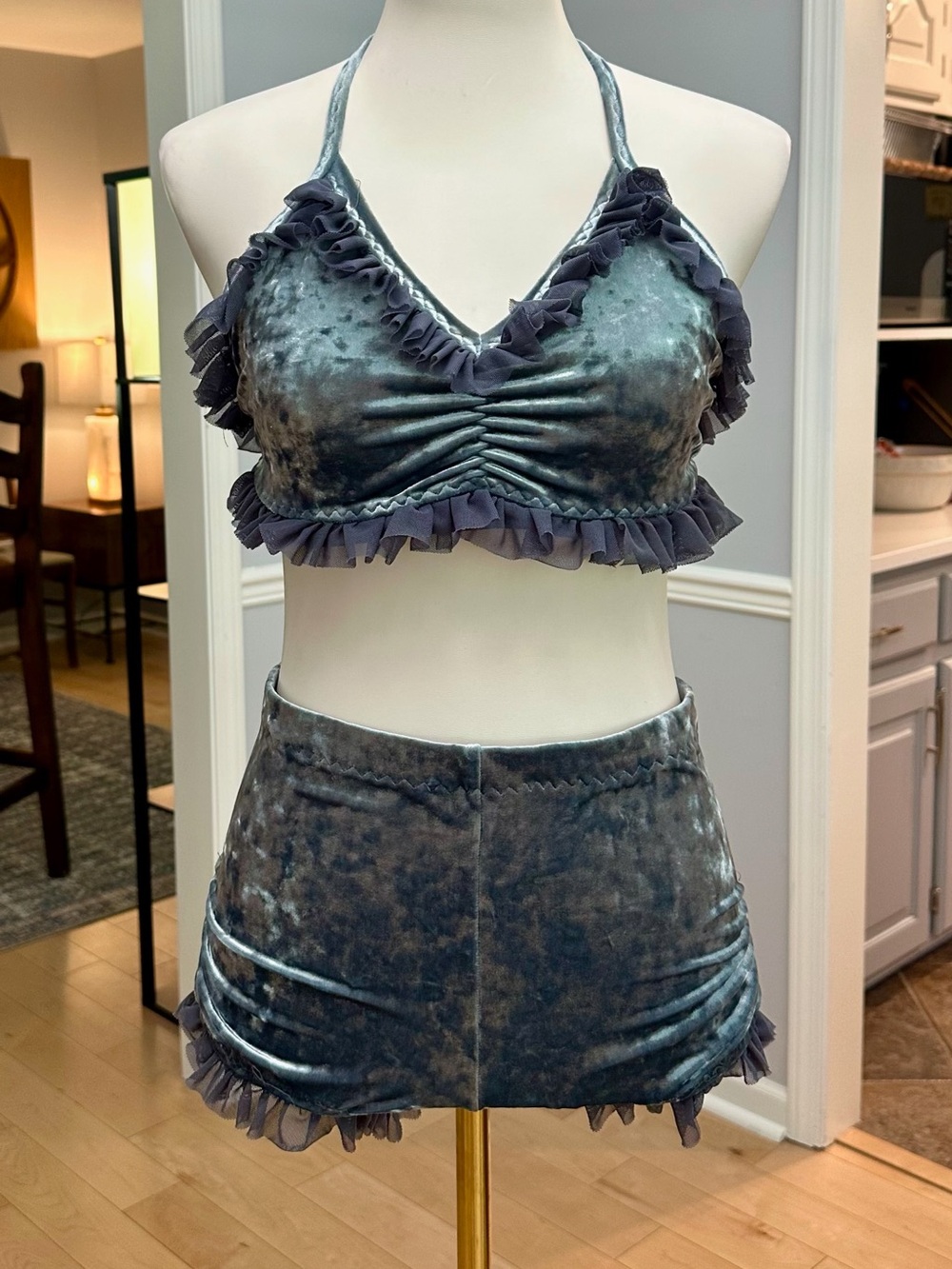 Gray velvet costume AXS